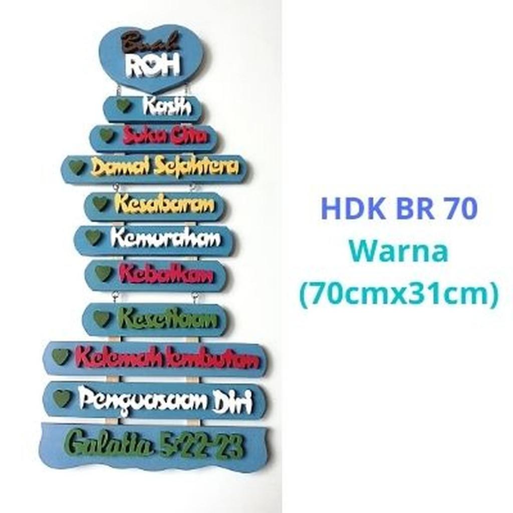 Hiasan Dinding Kayu Rohani Buah Roh 70cm