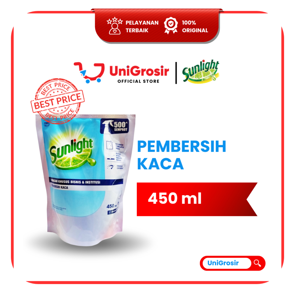 [UniGrosir] SUNLIGHT PEMBERSIH KACA GLASS CLEANER  ~ 450 ml