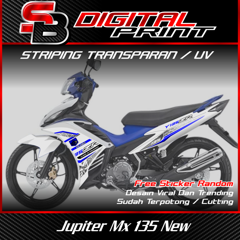 striping transparan jupiter mx new 135 - striping custom mx new 135 bahan uv transparan