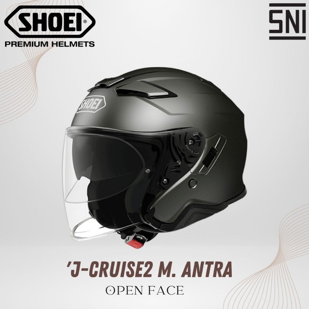 Shoei J Cruise 2 Anthracite Metallic Helm Half Face SNI Original