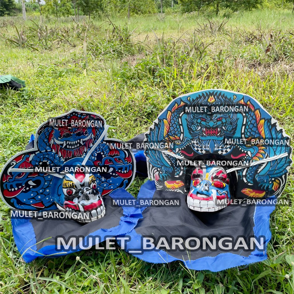 Barongan Spons Devil Dan Monster Biru Ukuran Tanggung Free Kemul