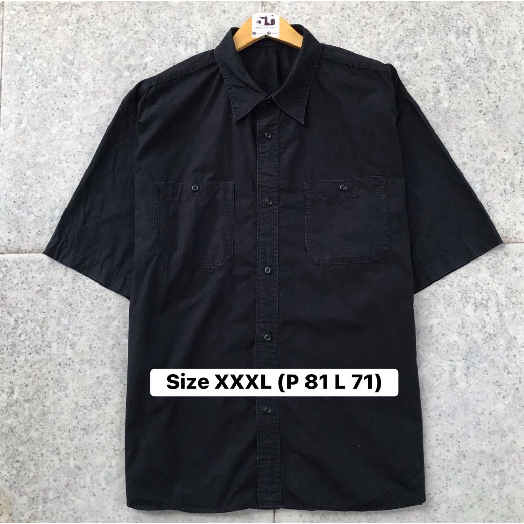 Kemeja Hitam Gu Uniqlo (Big Size)