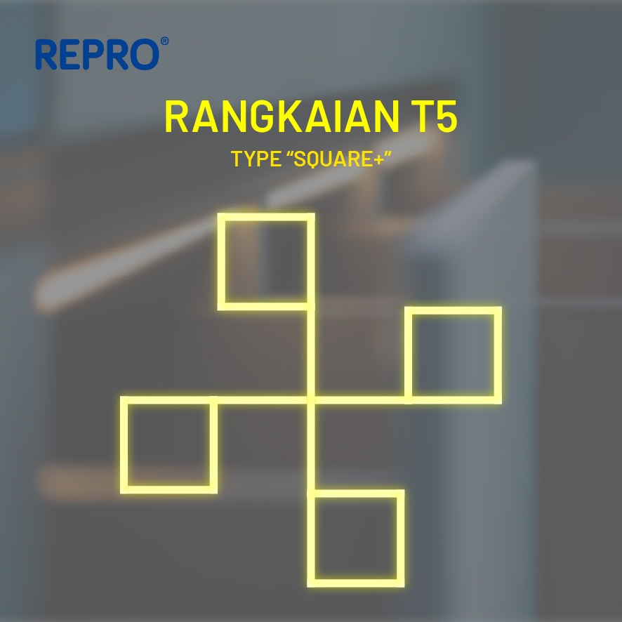 REPRO Rangkaian Lampu LED T5 SQUARE + All in Connector Lampu Adaptor Kabel
