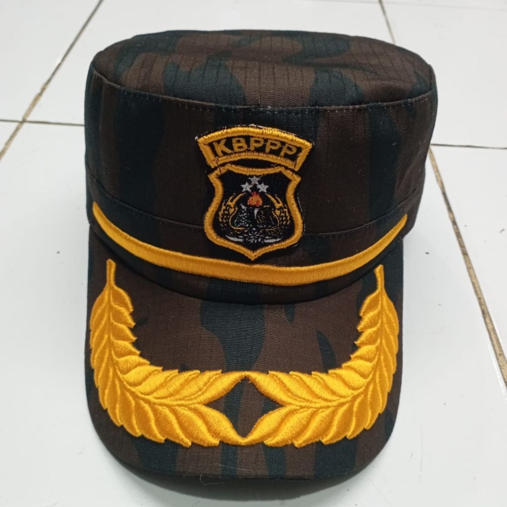 topi kbpp polri motif komando terbaru bordir timbul