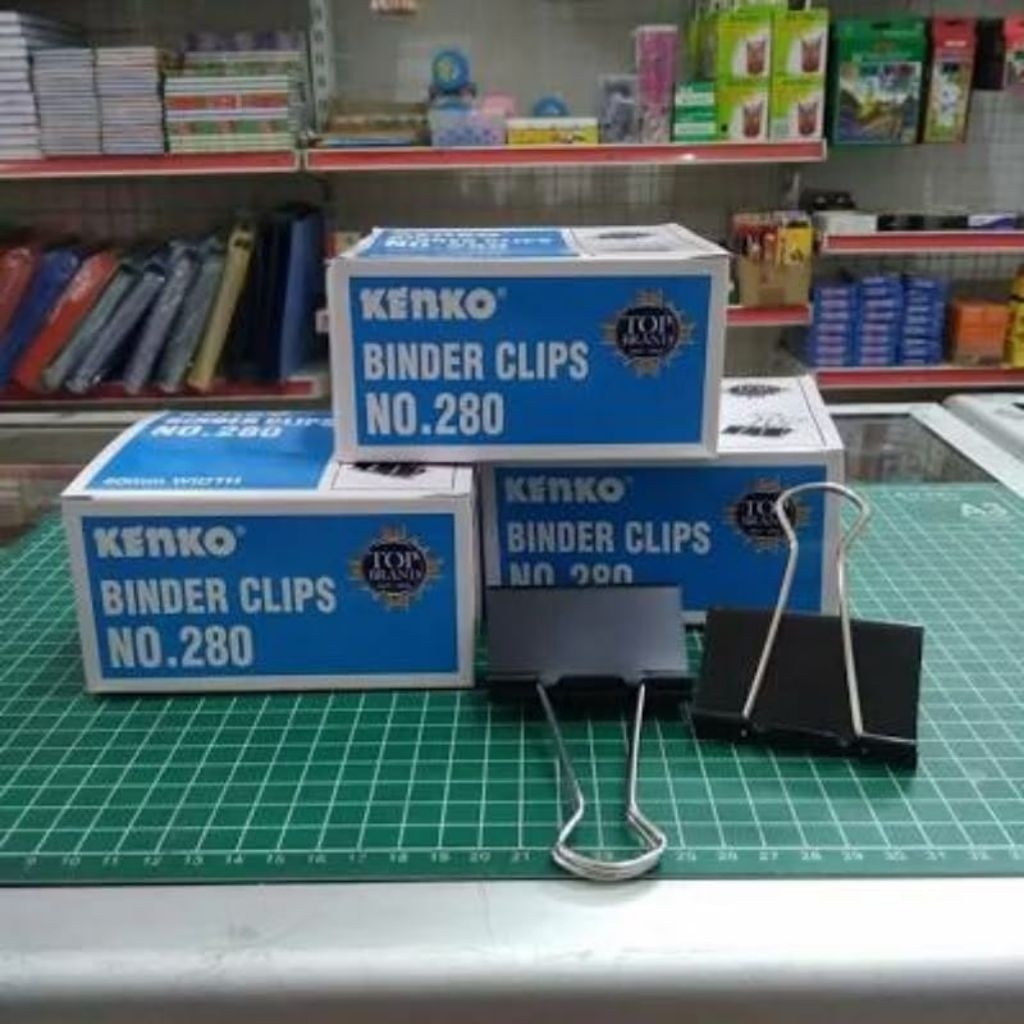 KENKO BINDER CLIPS NO. 280 ISI 6 PCS / PENJEPIT KERTAS / PAPER CLIP