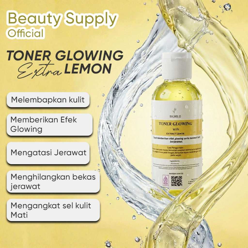 (BPOM)TONER PELICIN BIALWBI EXSTRAK LEMON/TONER GLOWING EXSTRA LEMON BPOM