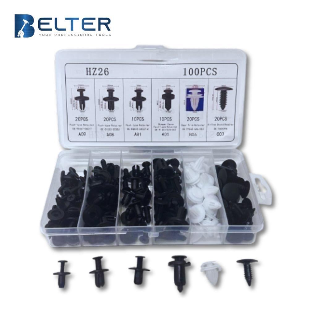 100 pcs Baut rivet mobil universal klip bumper baut body plastik / klip bumper mobil kancing