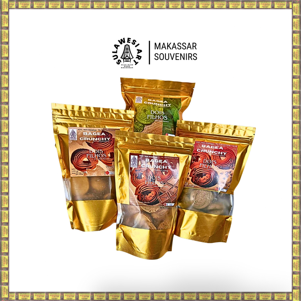 Bagea Crunchy - 170gr – Kopi | Pandan | Coklat | Original – Oleh-Oleh Khas Makassar