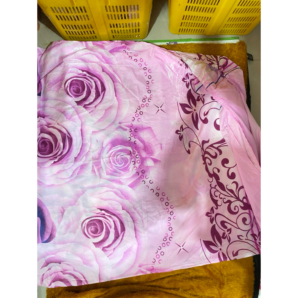 PL Sprei Ukuran Queen Motif Bunga Ungu