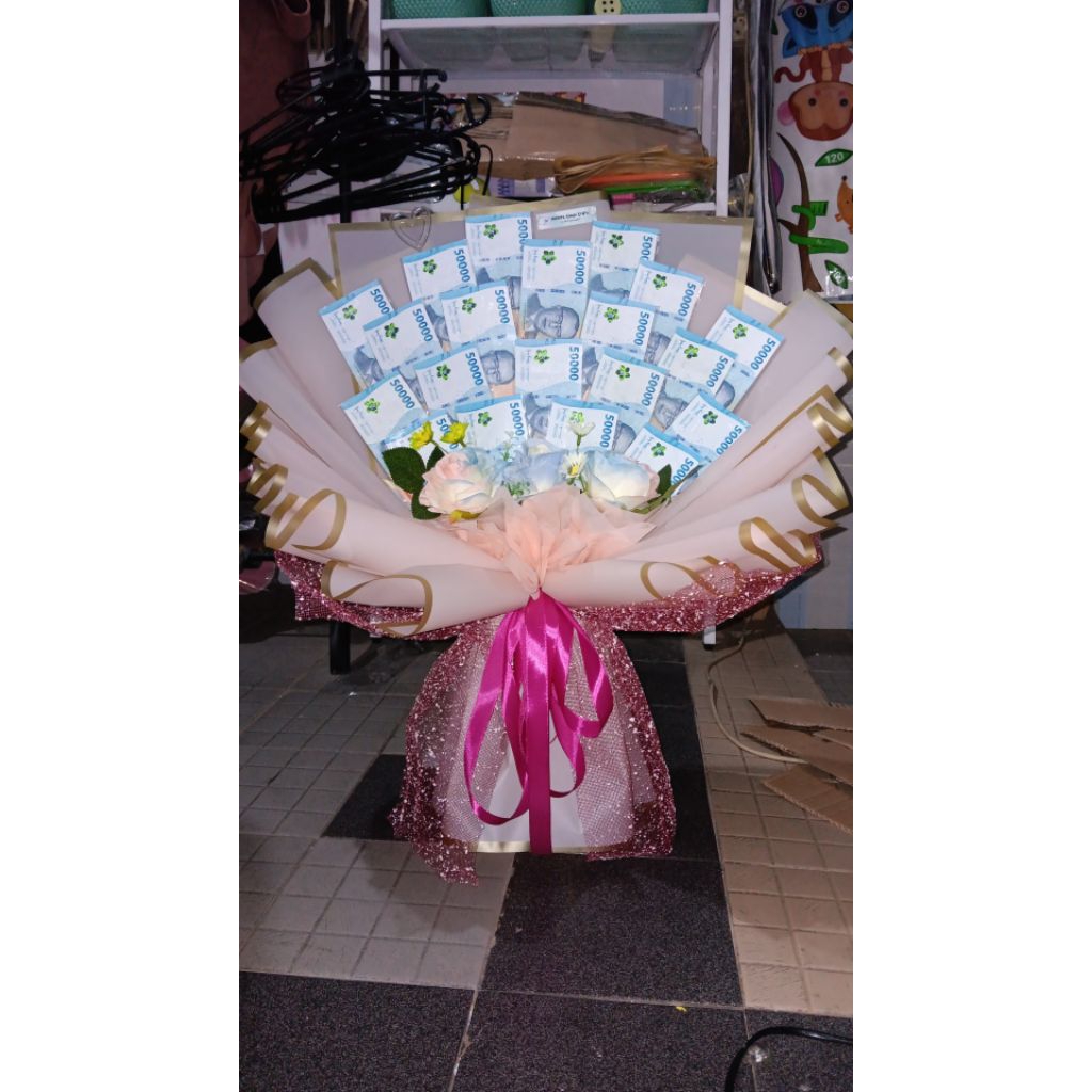 Buket uang 20 lembar