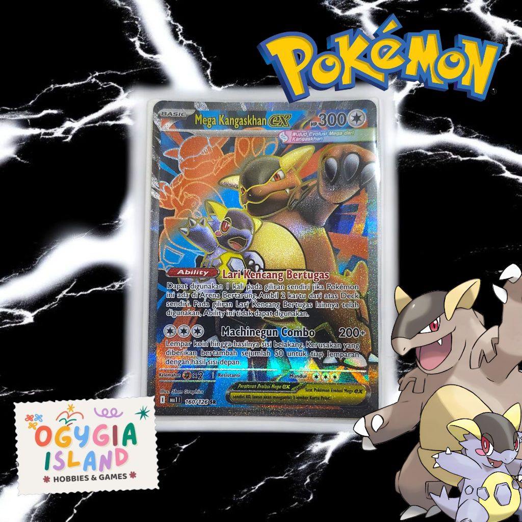 Mega Kangaskhan Ex SR MA1 Kobaran Biru Original 100% Kartu Pokemon TCG Card Indo Bahasa Indonesia