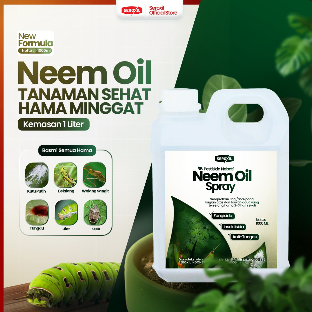 Neem Oil Konsentrat Pestisida Nabati - Minyak Mimba - Seroxil 1 Liter