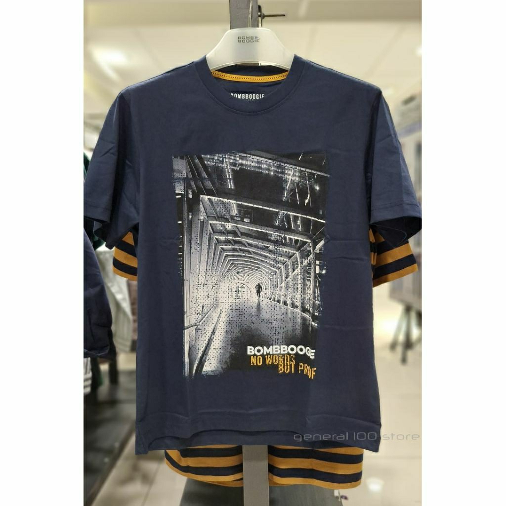 BOMBBOOGIE - kaos original bombboogie warna biru tua kaos pria