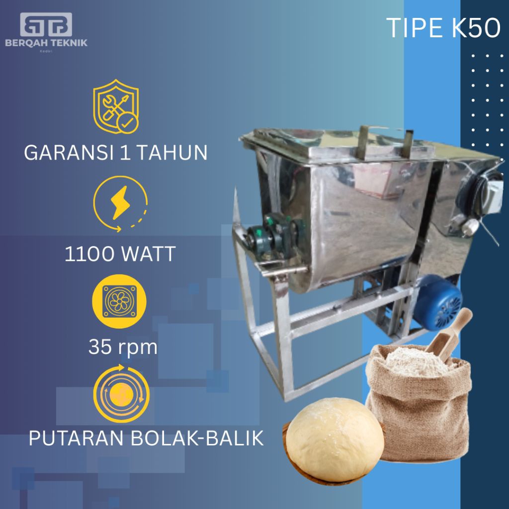 MIXER HORIZONTAL PENGADUK ADONAN PEMPEK DONAT ROTI CILOK CIRENG MESIN PENCAMPUR ADONAN STAINLESS Typ