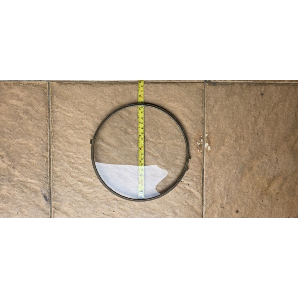 Kaca Cembung utk jam Meja Junghans Mauthe Kienzle lengkap dengan ring frame 18,5 cm dan pentol pengu