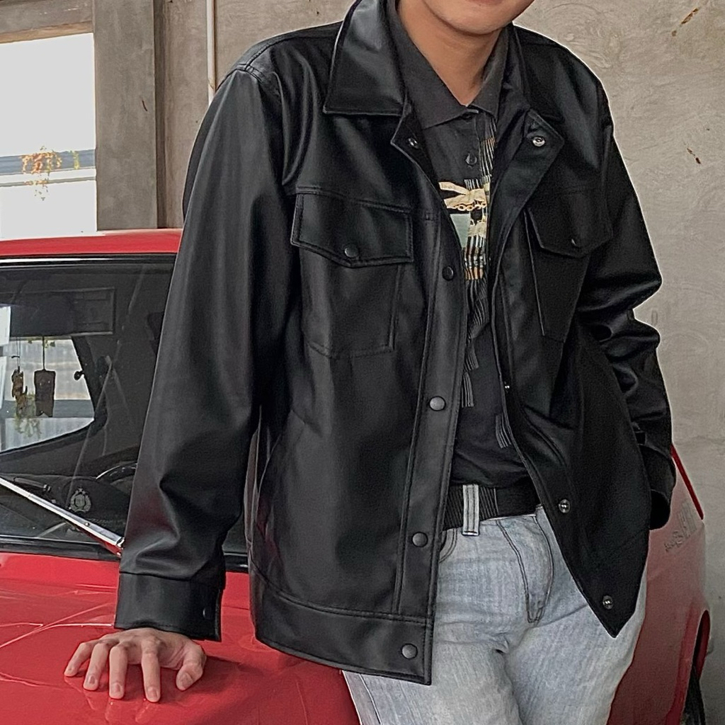 preloved jaket kulit faux leather