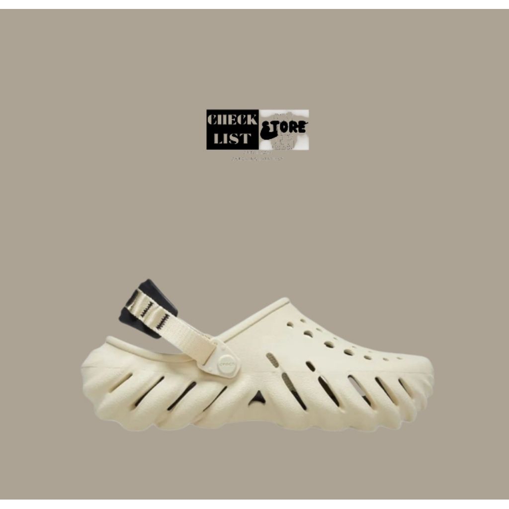 SANDAL CROCS ECHO CLOG ORIGINAL 100% (UNISEX) 207937-2YJ BONE