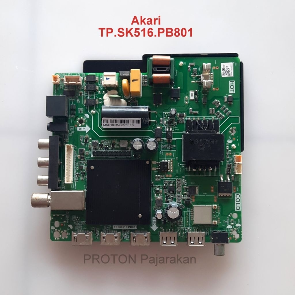 Mainboard LED TV Akari AT-5543B AT 5543B Mesin Motherboard TP.SK516.PB801 Mobo LCD Android LED-3277 