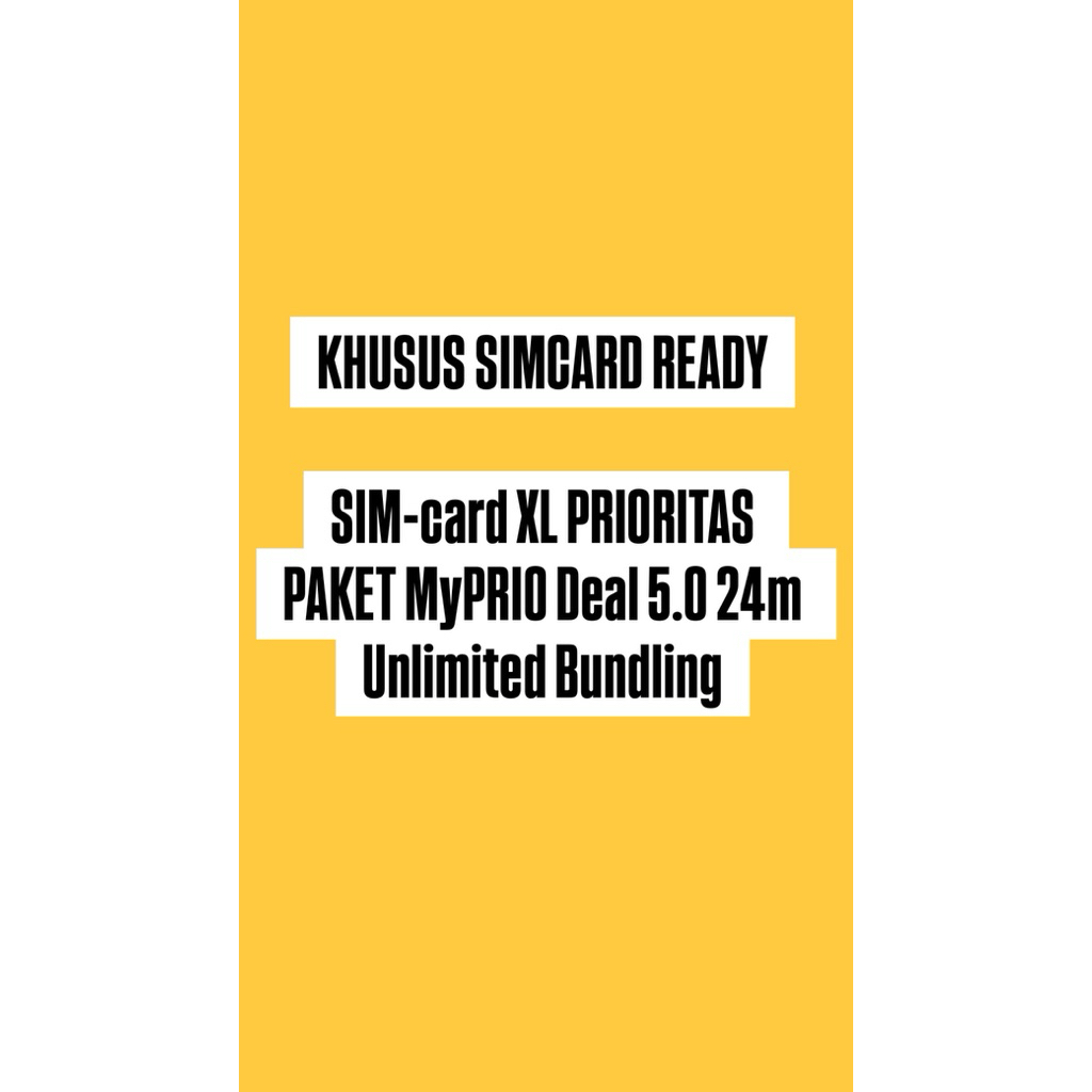 *SIMCARD READY **SIM-card XL PRIORITAS PAKET MyPRIO Deal 5.0 24m Unlimited Bundling