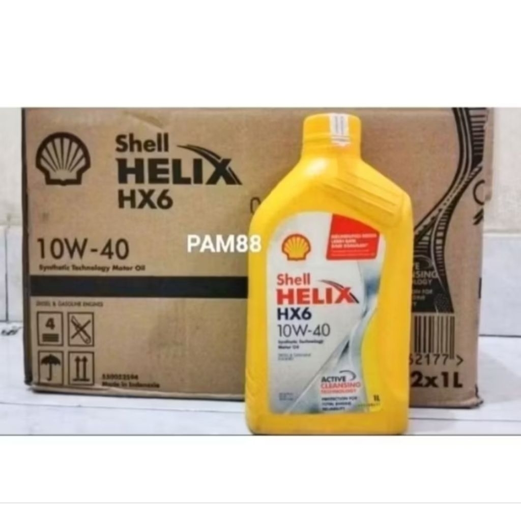 Oli Shell helix Hx6...1 liter ( kuning ) 10 W - 40..1 dus = 12 btl.