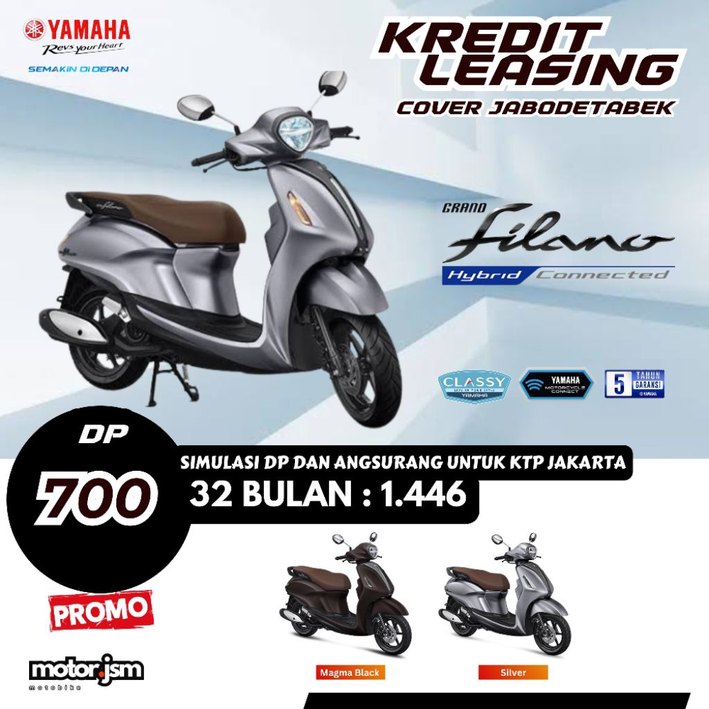 Dp Motor Yamaha Grand Filano Hybrid Lux Kredit Leasing Jakarta Bekasi Depok Tangerang