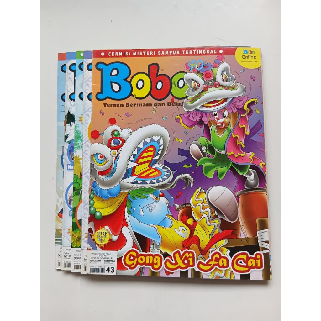 Bekas Paket isi 5 Majalah Bobo Tahun 2013 2014 2015 Nomor 18 43 35 37 51 Gong Xi Fa Cai