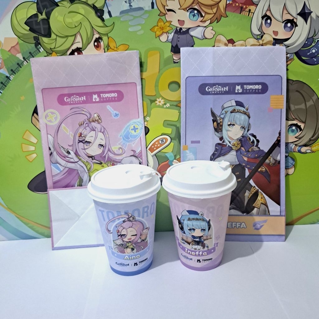 Redeem Code, PVC Cup & Pastry Bag - Genshin x Tomoro Coffee - Official Colaboration