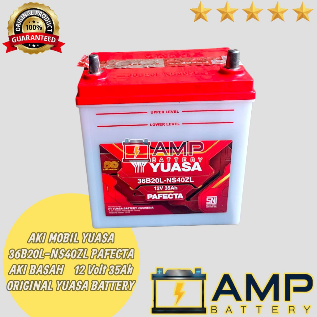 Aki Mobil NS40ZL 36B20L Aki Basah Yuasa 12V 35Ah Original