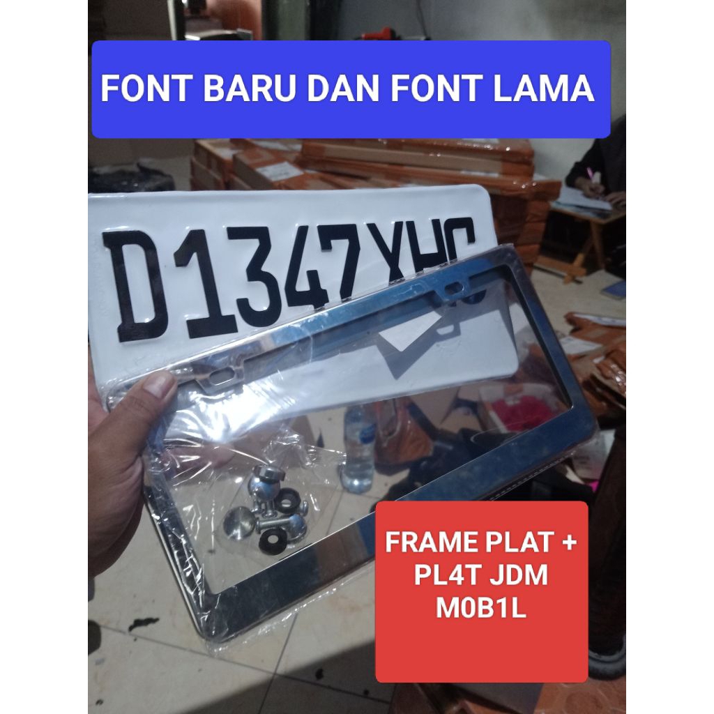 FRAMELES PLAT JDM MOBIL / PL4T JDM FONT LAMA DAN FONT BARU