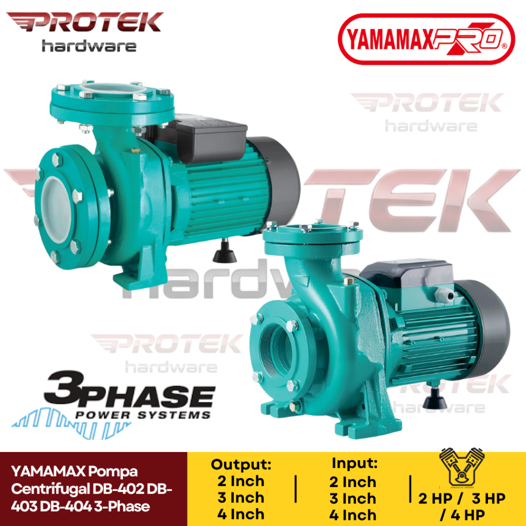 Pompa Centrifugal YAMAMAX 3 Phase DB402 DB403 DB404 Pompa Irigasi Air Keruh Kotor Sawah 2 - 4 Inch