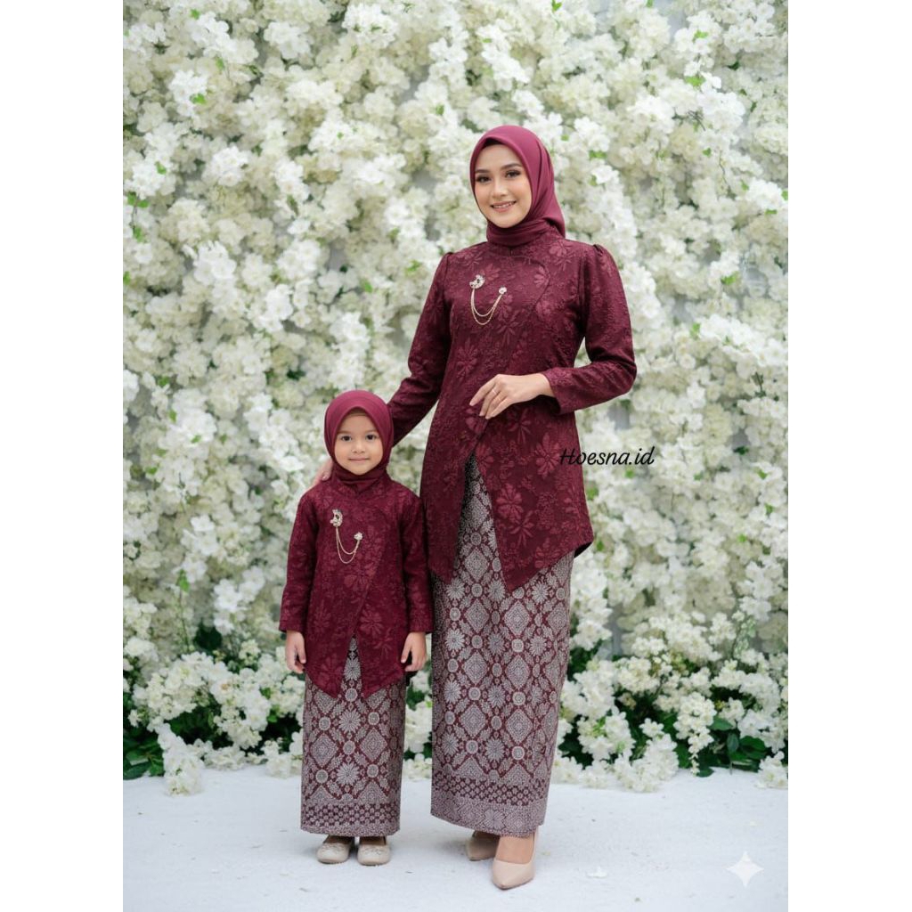 Free bross set kebaya rok songket Janggan fukuro couple ibu dan anak/kebaya couple ibu dan anak/keba