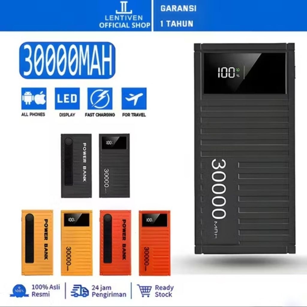 LENTIVEN Original Powerbank 30000 Mah Mini With Fast Charging BH73