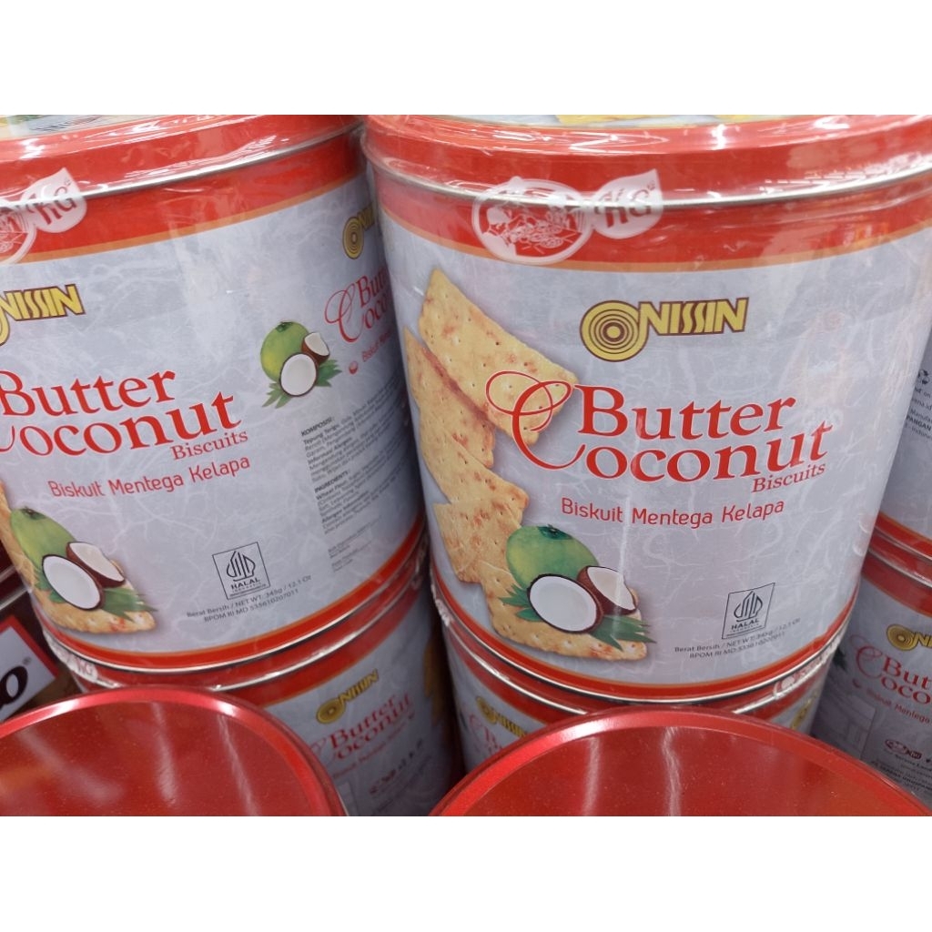 Nissin Butter Coconut Kaleng - Biskuit Kelapa Nissin Butter Coconut 345 gram Biskuit Mentega Kelapa