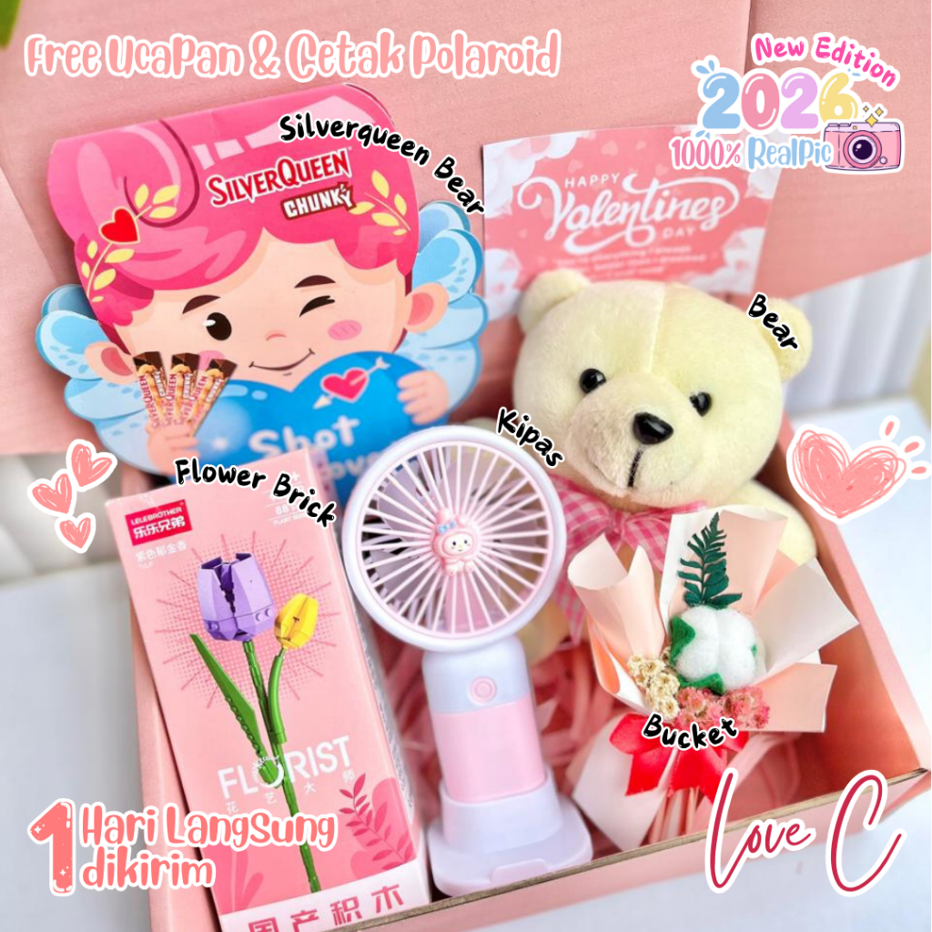 NEW READY SIAP KIRIM Hampers Valentine coklat silverqueen bear beruang Kado Valentine ayang murah va