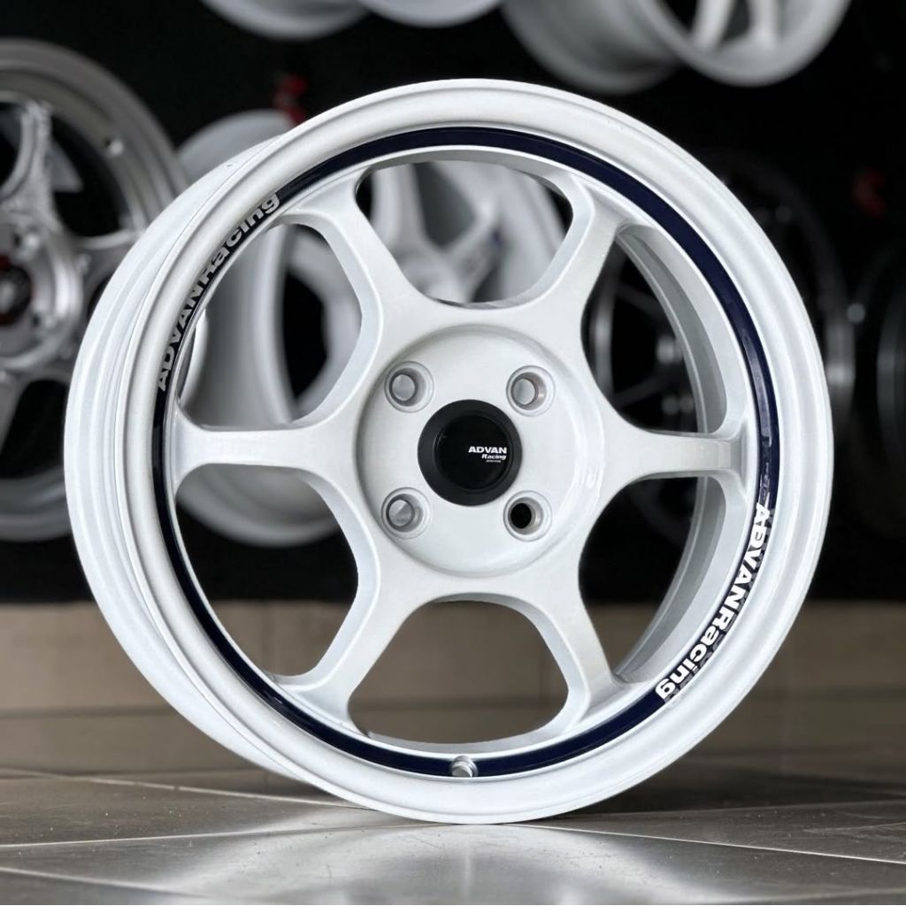 velg advan rg1 PUTIH ring 15 pcd 4x100 racing ring 15 untuk velg suzuki fronx mobil brio jazz city f