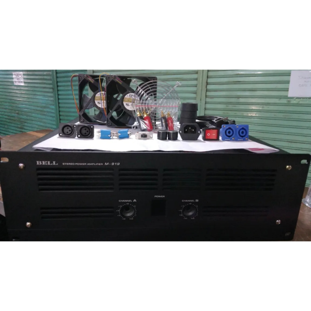 (49cm x 46cm x 15,5cm) Box / Casing Power Amplifier Stereo Bell M-919 + Aksesoris Komplit Kualitas T