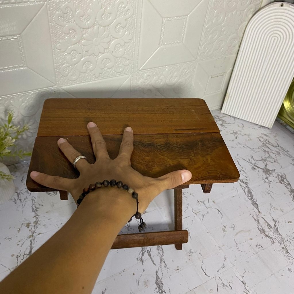 Rehal Kayu Ulin Meja Mengaji Meja Lipat Ulin Ukuran 30cm Dampar Ngaji Rehal Rekal