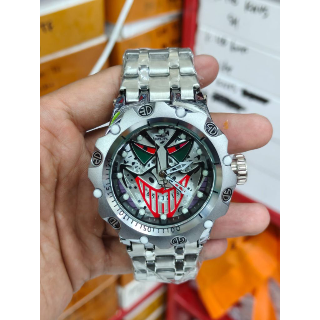 Jam Tangan Pria Invicta Bolt Zbuis 557 Original Analog Tggl Aktif Rantai stainless steel Water resis