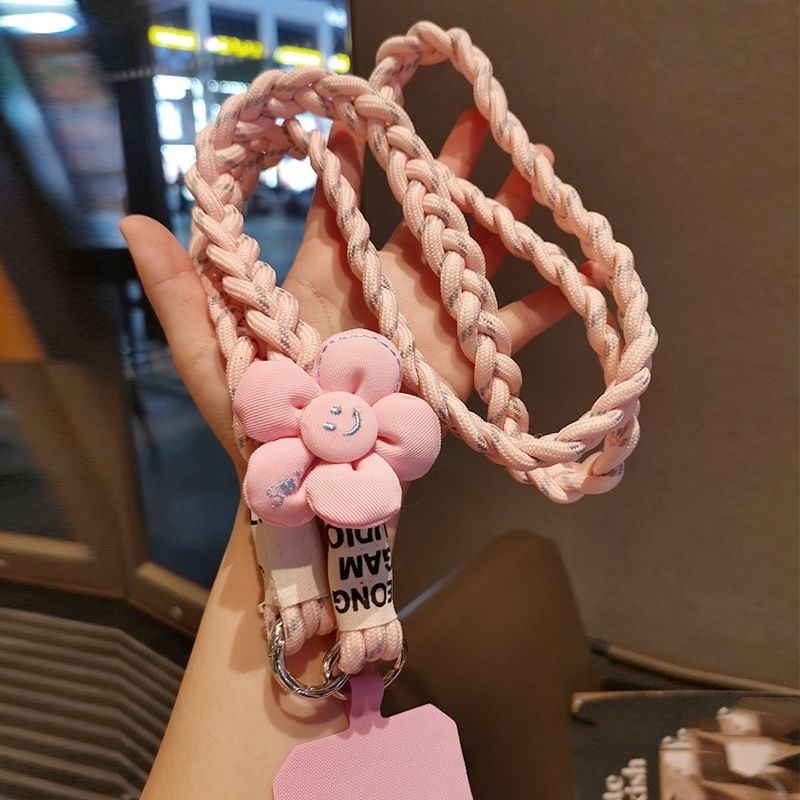 HEYACC Gantungan Hp Lanyard Universal Bisa Cross-body Motif Flower Compatible for Iphone Android SM3