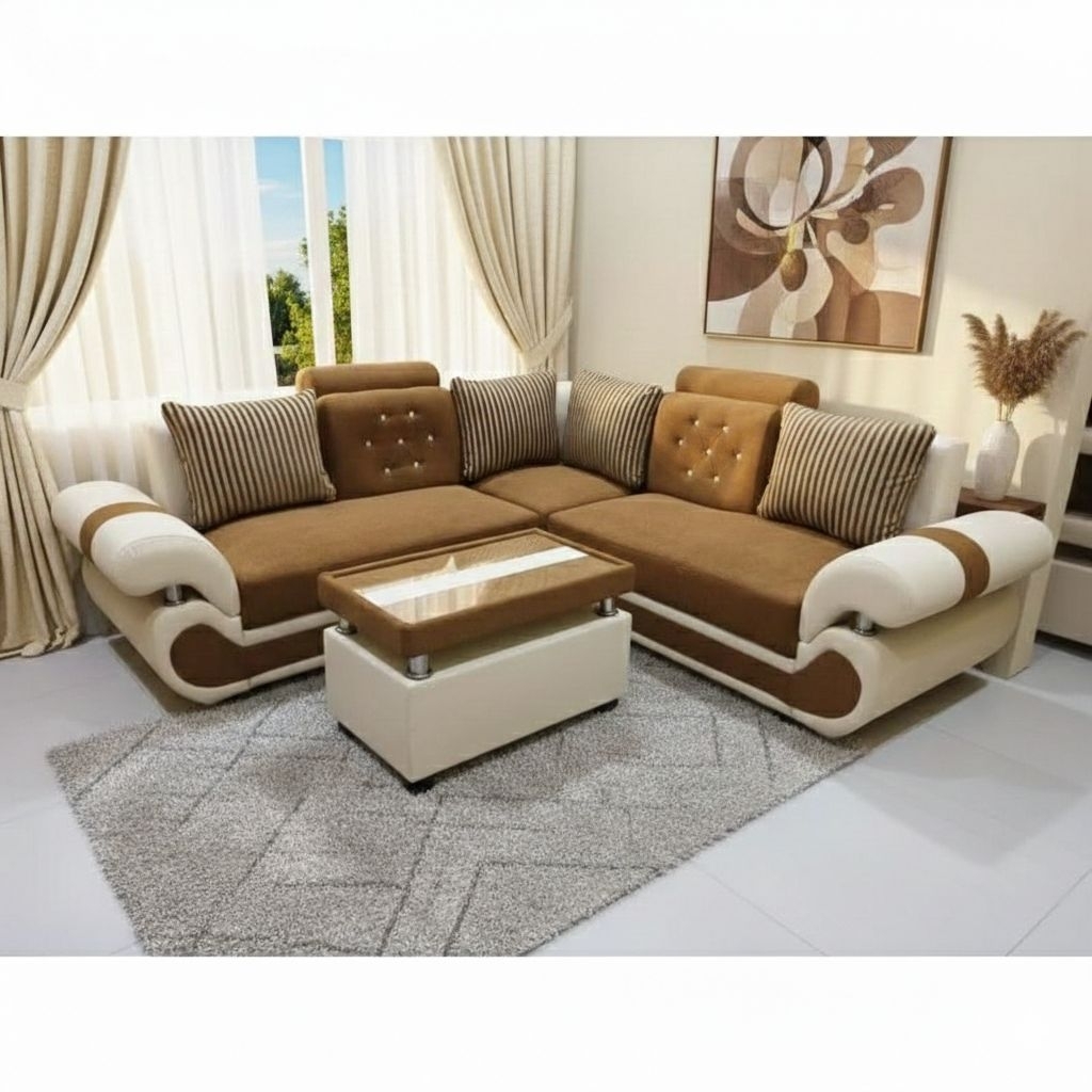 [PREMIUM] Sofa L-Shape Minimalis Modern + Meja Tamu Eksklusif Pekanbaru