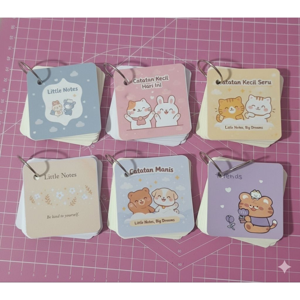 Buku note ring gantung / memo pad / Mini Notebook ring 80 lembar sticky note buku catatan kecil / fl