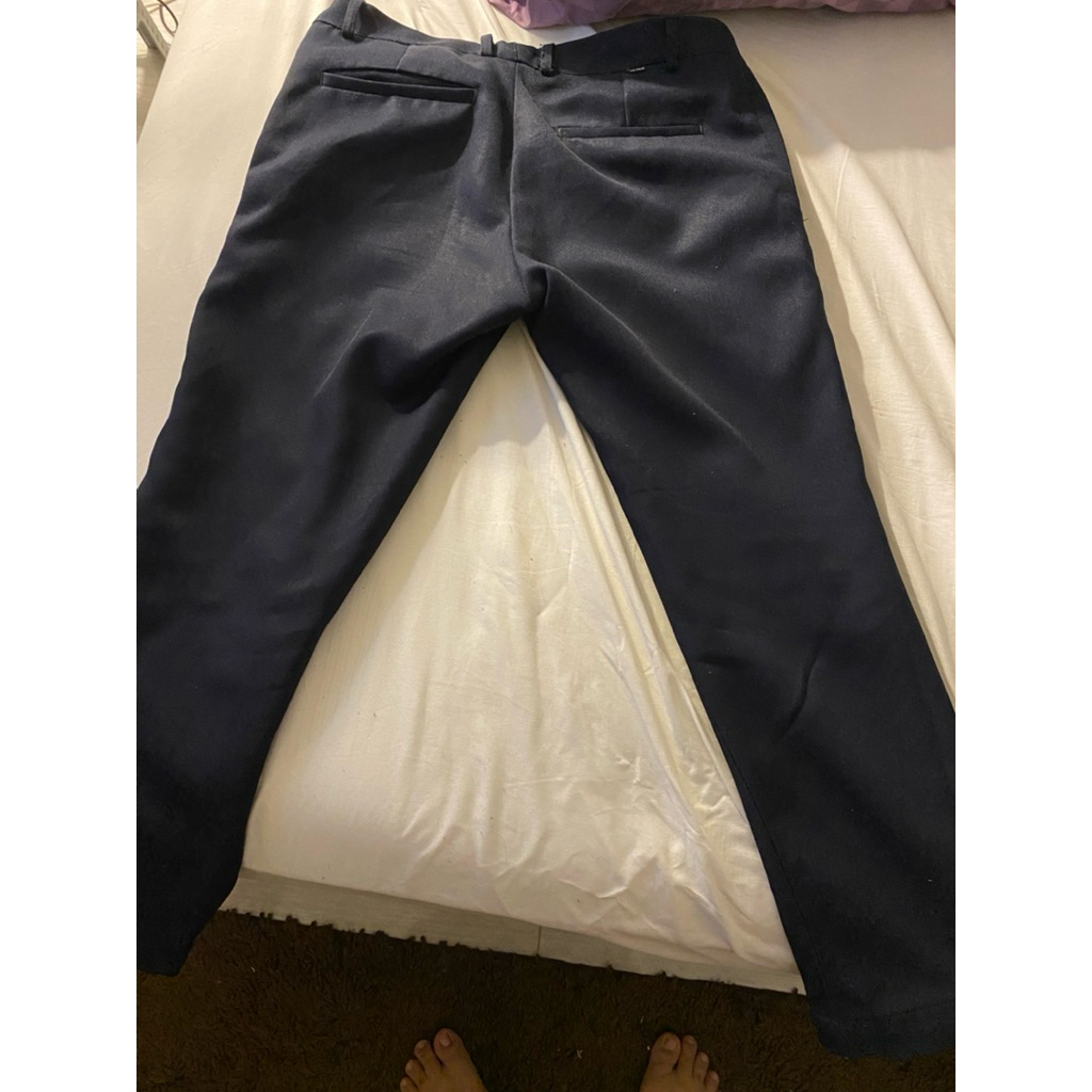 preloved celana bahan pria navy slimfit
