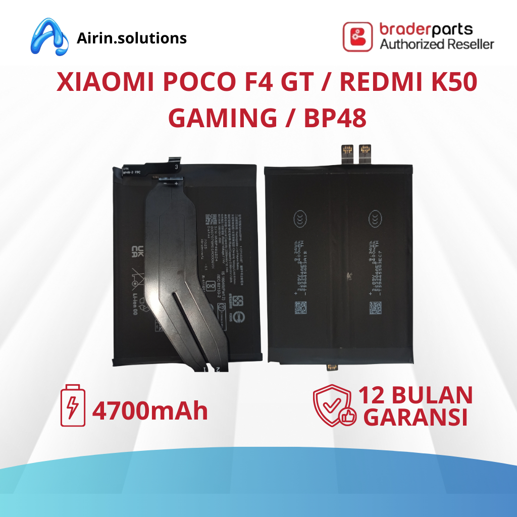 BATERAI XIAOMI POCO F4 GT / REDMI K50 GAMING / BP48 - BRADERPARTS ORIGINAL DAN BERGARANSI.