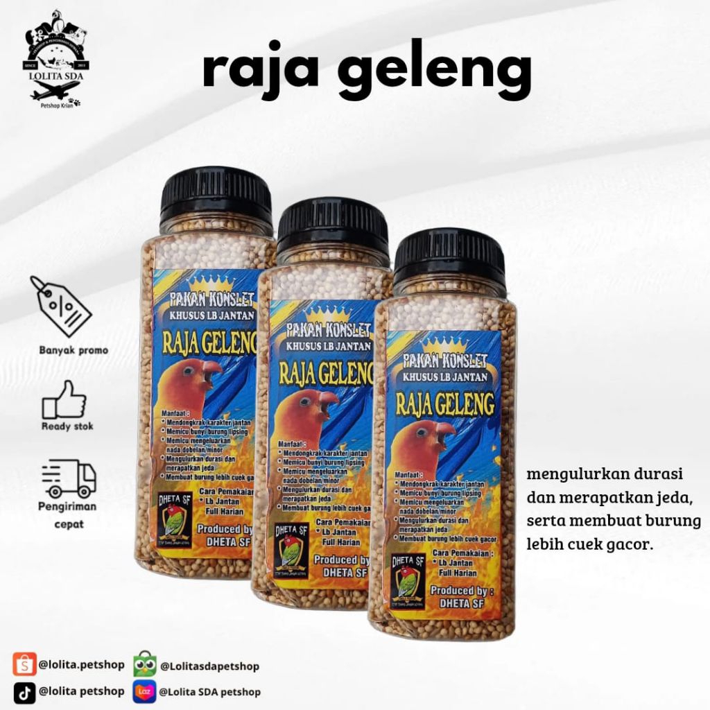 raja geleng pakan konslet burung khusus lb jantan