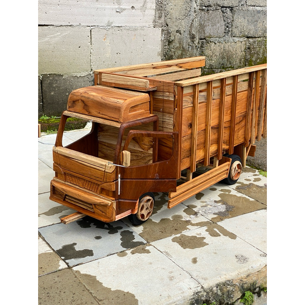 miniatur truk kayu jati ukuran jumbo