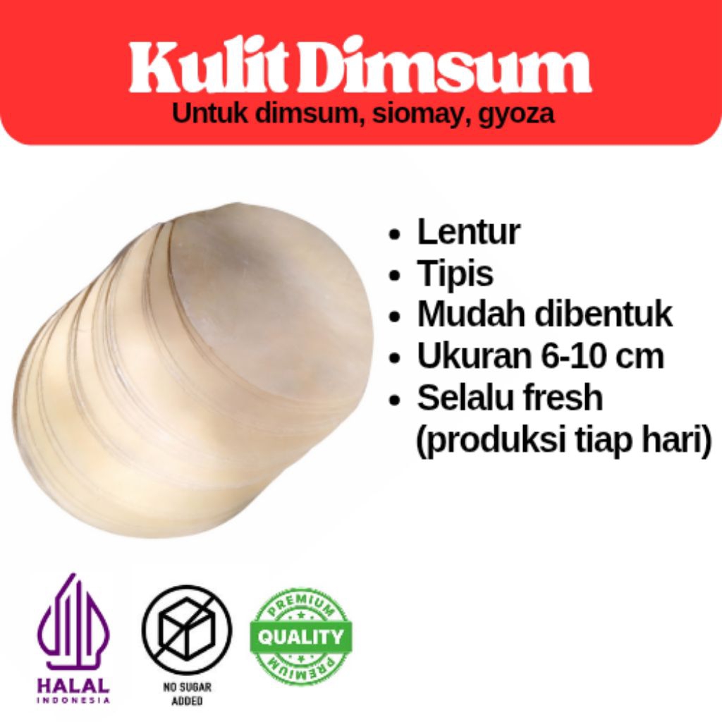 Kulit Dimsum|Gyoza|Siomay Lentur Tipis isi 50 lembar