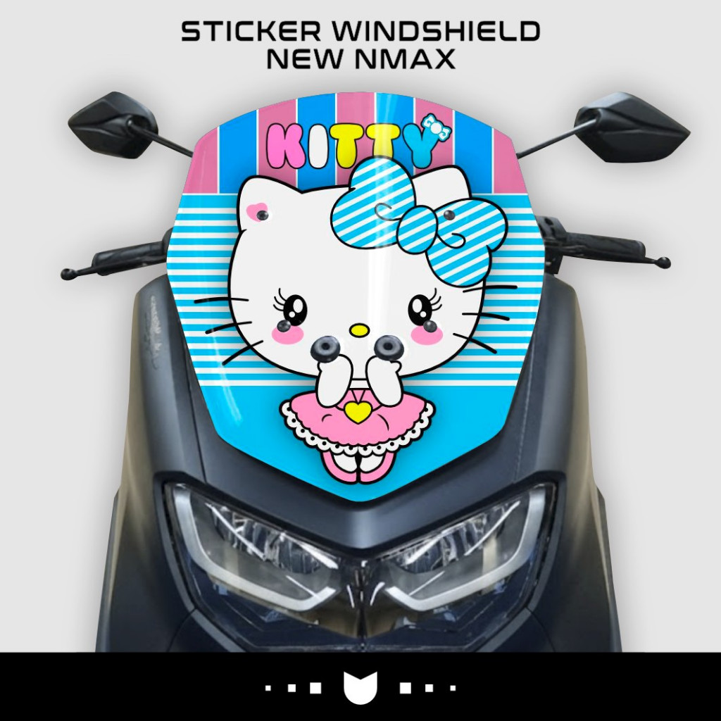 Sticker Windsield Visor Nmax 155 New Hello Kitty Stiker Setiker Striker Striping Lis Visor Kaca Depa