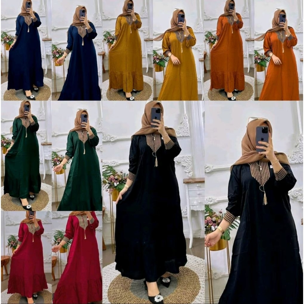 GAMIS RENDA SULTAN POLOS///LONGDRES TERBARU RAYON SANTUNG