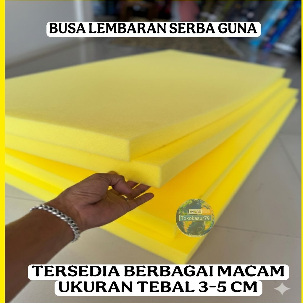 Busa lembaran berbagai macam jenis ukuran tebal 3-5 cm busa lembaran serba guna(,200x120x5cm)busa al