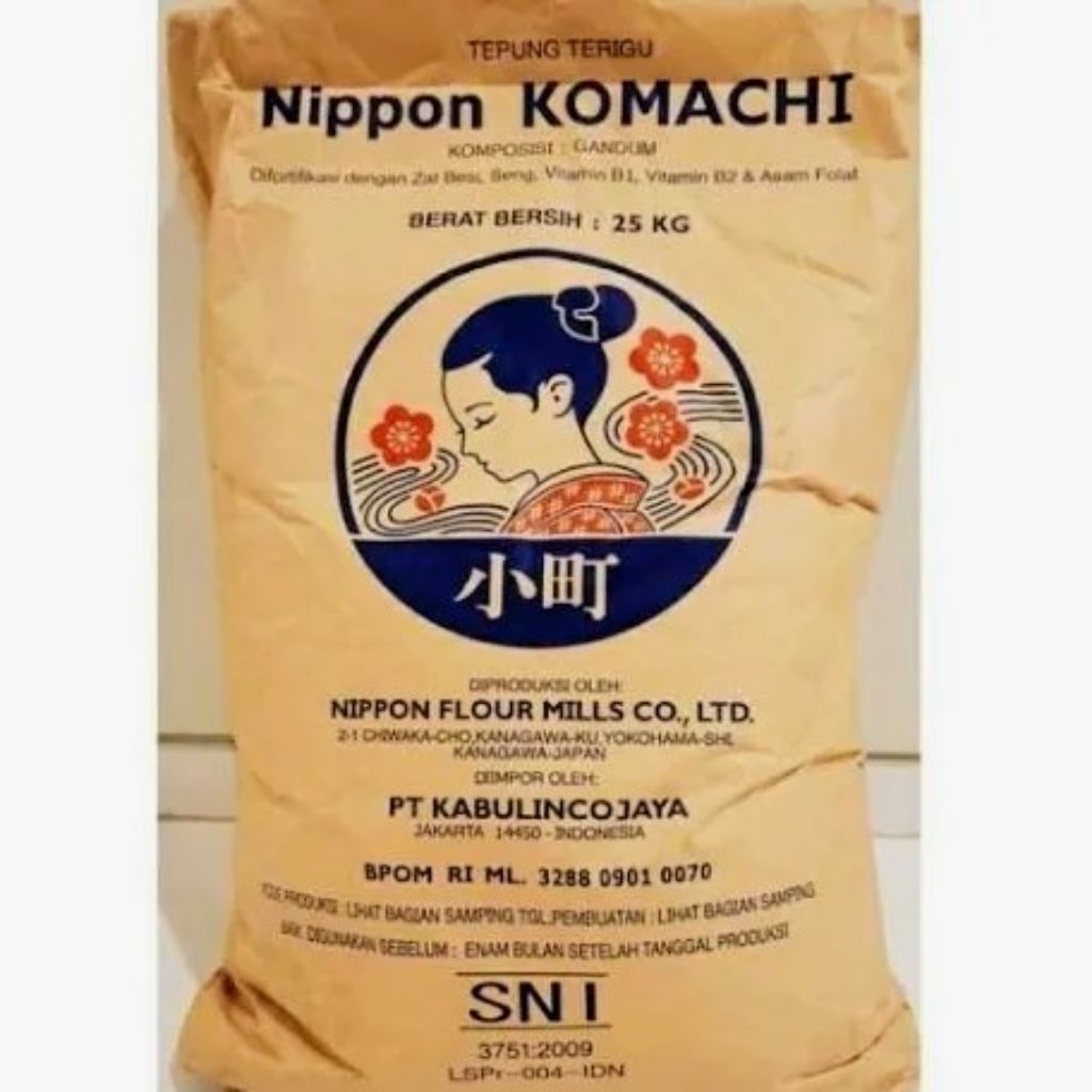 NIPPON KOMACHI TEPUNG TERIGU ROTI PROTEIN TINGGI KEMASAN 25KG/ NIPPON KOMACHI KEMASAN 25KG